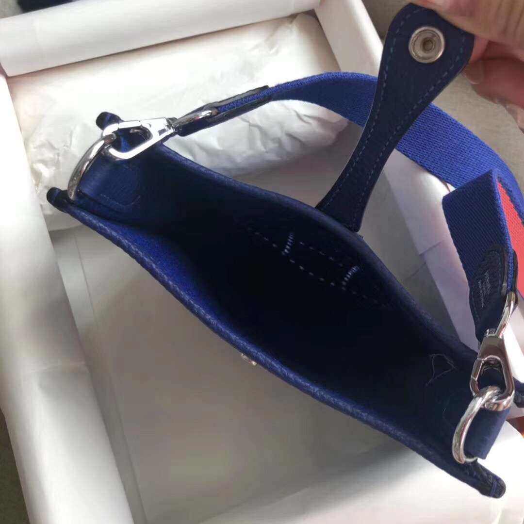 에르메스 미니 에블린16 블루 은장 토고가죽